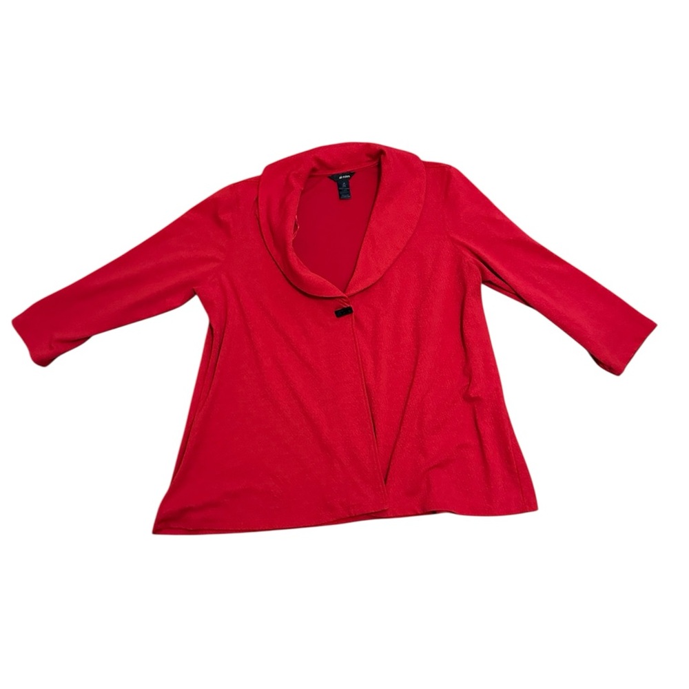 Ali Miles Red Shawl Collar Single Button Cardigan